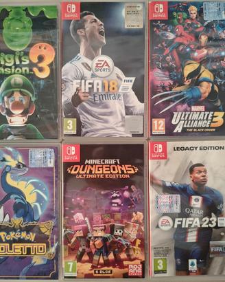 6 scatole vuote giochi Nintendo switch 