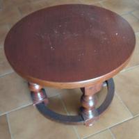 TAVOLINO ROTONDO DA SALOTTO IN LEGNO MASSELLO