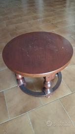 TAVOLINO ROTONDO DA SALOTTO IN LEGNO MASSELLO