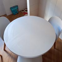 Tavolo da cucina rotondo – bianco e marrone scuro