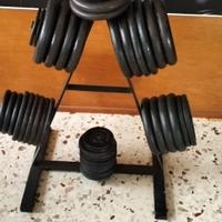 SET DISCHI IN GHISA 0,5-5KG + MANUBRI REGOLABILI