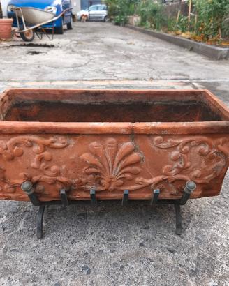 porta vaso in ferro + vaso di terracotta 60 X 27