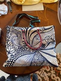 Borsa fantasia blu bianco rosso brand “Gabs”