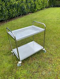 carrello due ripiani acciaio 
