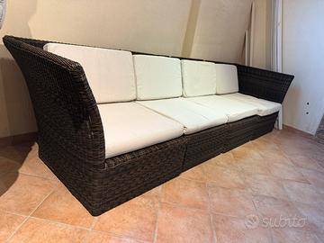 Divano esterno rattan sintetico