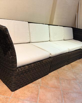 Divano esterno rattan sintetico