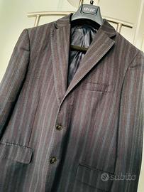 Giacca uomo gessata blu/marrone tg 52 Spada