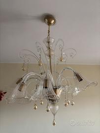 Lampadario in vetro murano