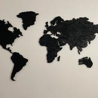 Cartina geografica in legno