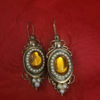 orecchini con perle e topazio