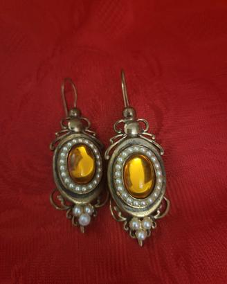 orecchini con perle e topazio