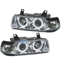 FARI BMW E36 92-98 ANGEL EYES CCFL FONDO CROMATO