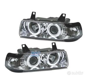 FARI BMW E36 92-98 ANGEL EYES CCFL FONDO CROMATO