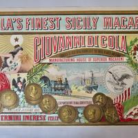 Etichetta pubblicitaria pastificio di cola sicilia