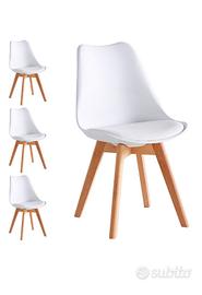 Set 4 Sedie Bianco NUOVI mai usate  