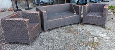 SALOTTO DA GIARDINO IN POLYRATTAN 4 POSTI