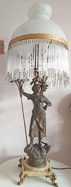 Straordinaria lampada Liberty in bronzo