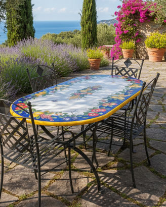 Tavolo Ovale in Pietra Lavica 200x100