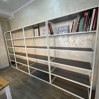 Scaffali in ferro bianco e legno