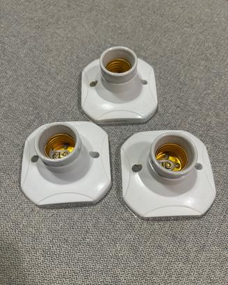 Set di 3 portalampada E27 da superficie con cavi