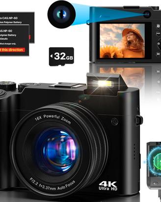 Fotocamera Digitale 64MP 4K Nuova