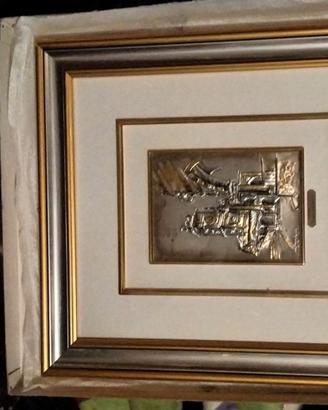 Quadro Udine Castello  loggia del Lionello argento