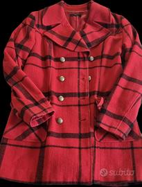 Cappotto rosso a quadri in lana SASCH – Taglia M
