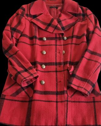 Cappotto rosso a quadri in lana SASCH – Taglia M
