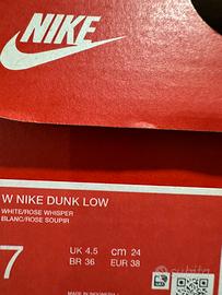 Dunk low biamche e rosa