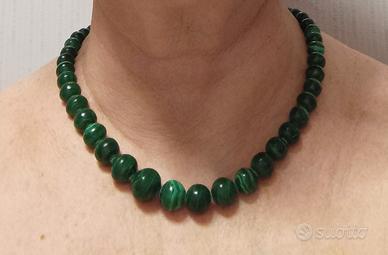 Collana/Collier-MALACHITE pesante - Urali-Russia