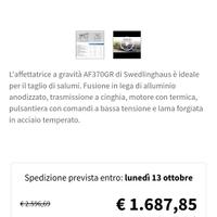 Affettatrice Swedlinghaus modello af370gr