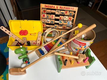 Lotto di giochi educativi in legno