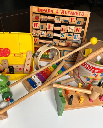 Lotto di giochi educativi in legno