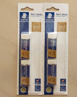 N°2 Confezioni da 2 Gomme STAEDTLER MARS PLASTIC 
