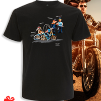 T-SHIRT XS S L XL nuova -100% cotone bio-biker col