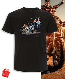 T-SHIRT XS S L XL nuova -100% cotone bio-biker col