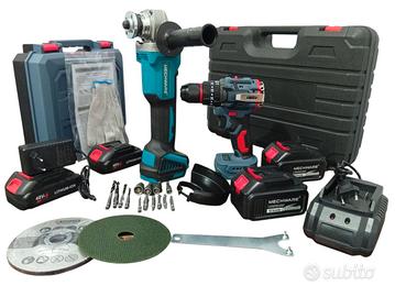 Smerigliatrice angolare a batteria+ Trapano 