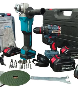 Smerigliatrice angolare a batteria+ Trapano 