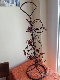 Originale portabottiglie vino in ferro battuto uva