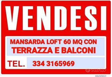 Mansarda loft appartamento con terrazza e balconi