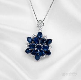 Collana Zaffiro -Topazio - 18 k gold plated