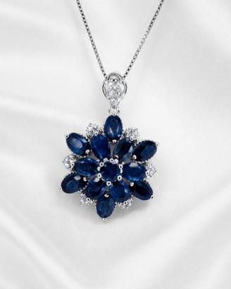 Collana Zaffiro -Topazio - 18 k gold plated