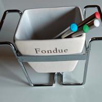 Set NUOVO da fonduta: supporto ciotola e forchette