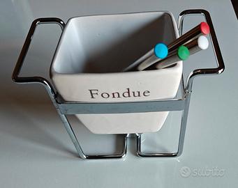 Set NUOVO da fonduta: supporto ciotola e forchette