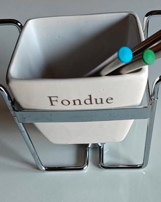 Set NUOVO da fonduta: supporto ciotola e forchette