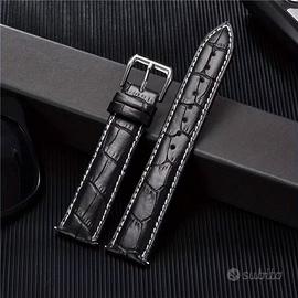 Cinturino Pelle Genuina NERO 22mm Sgancio rapido c