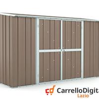 Casetta in lamiera per esterno 307x100cm tortora