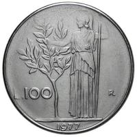 Moneta Rara Antica Italiana 100 Lire Minerva 1977