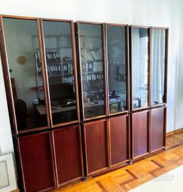 Libreria legno massello (3 moduli ante specchio)