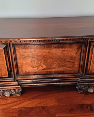 Cassapanca Intarsiata in legno massello